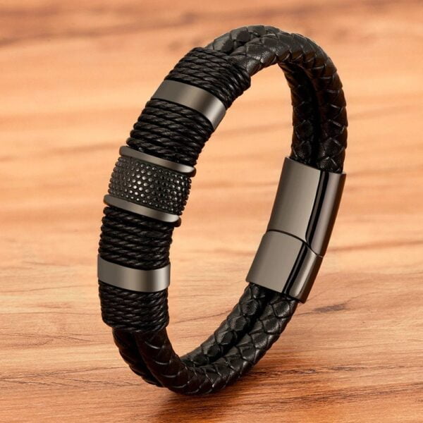 woven men bracelet brown color